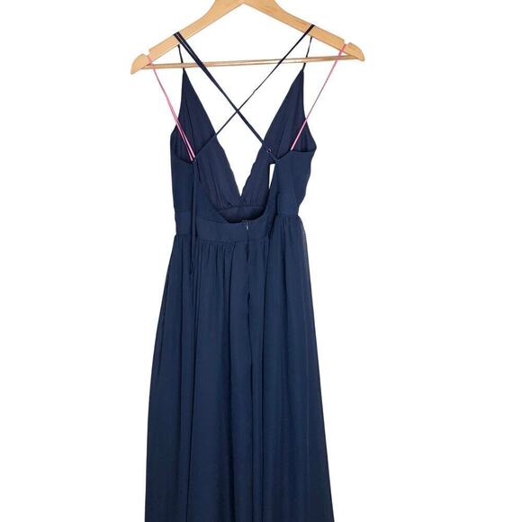 Meghan Enchanted Dress Garden Maxi Open Back Navy Blue Maxi NWT M - Picture 6 of 13